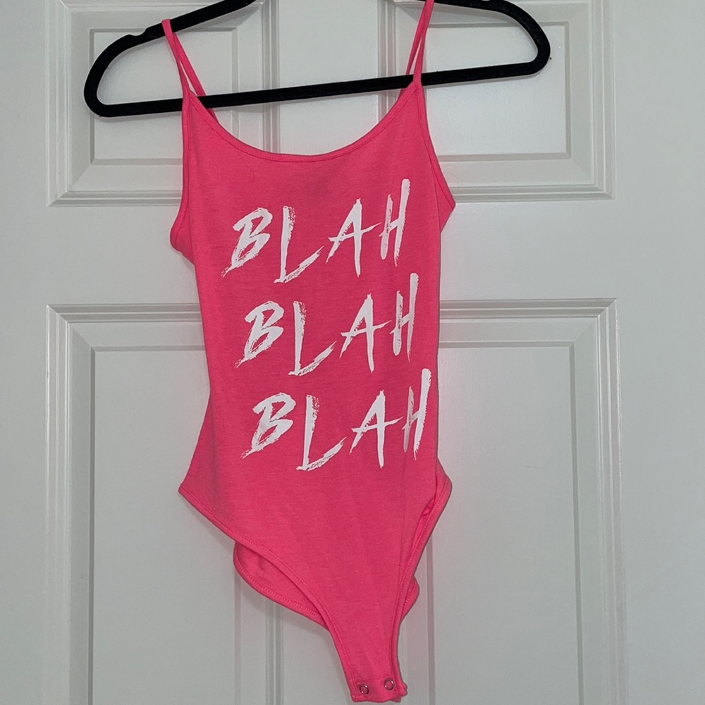Bright pink bodysuit